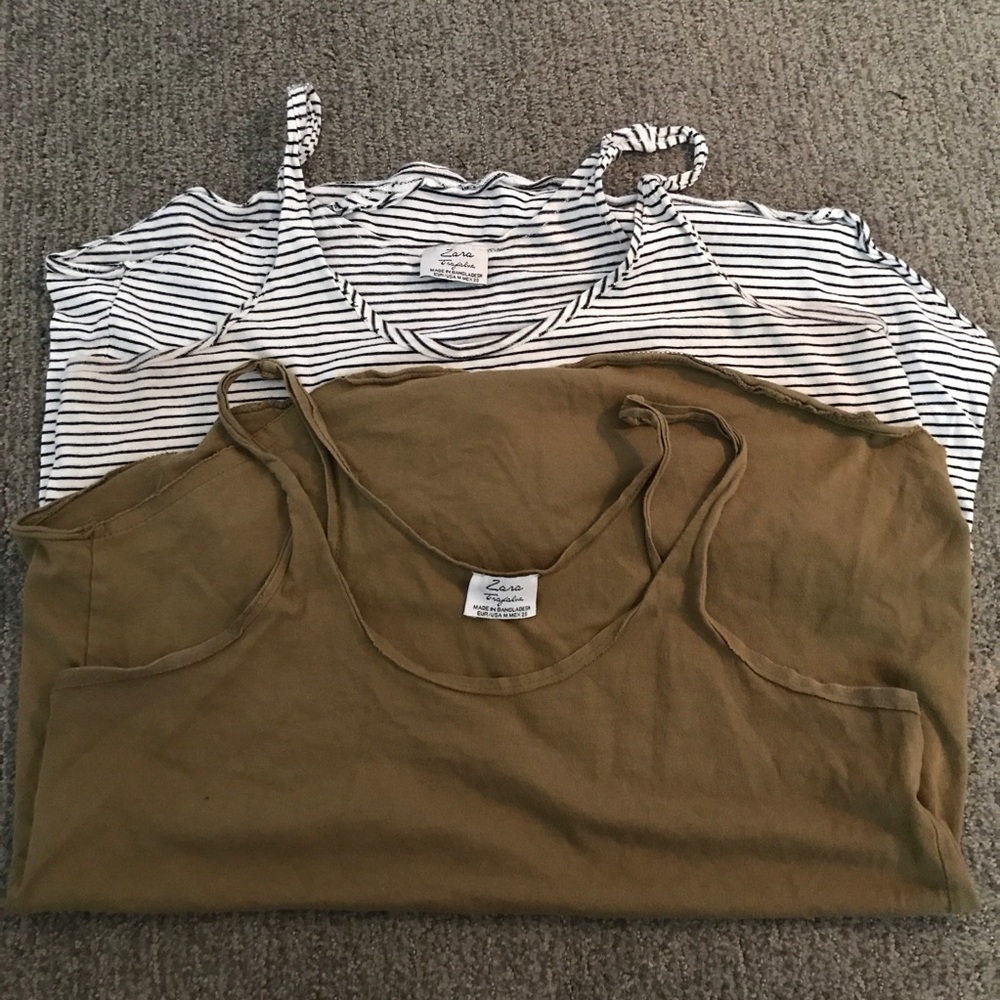 Zara Tank army green and stripes